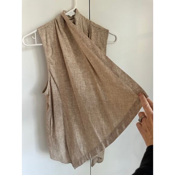 MM Couture Linen Vest Size Medium Neutral Lagenlook Layering - Picture 7 of 9